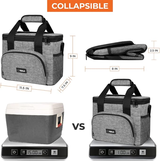 OPUX Soft Cooler Bag, Insulated Collapsible Lunch Cooler Bag - Image 4