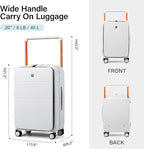 Hanke Top Opening Carry On Luggage, 20 Inch Zipperless Aluminum Frame Wide - Image 6