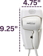 JERDON Wall-Mount Hair Dryer – White - Direct Wire Only - Hotel Style Wall Mounted Hair Dryer – Model JWM8CD