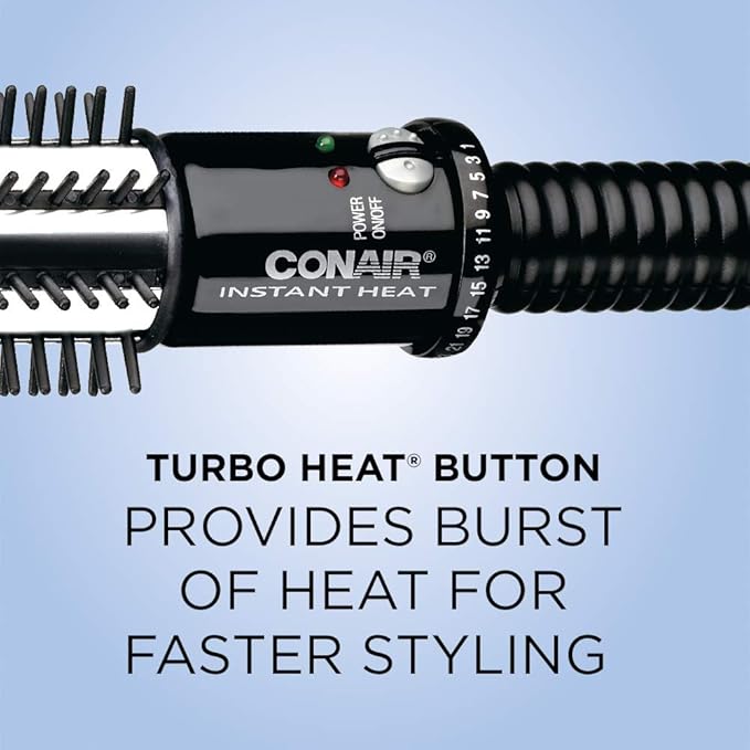 Conair Instant Heat Curling Iron Brush,1 1/4-Inch Barrel Curling Brush for Short Hair,30-Second Heat-Up with 25 Heat Settings for All Hair Types,Black,(Pack of 4)