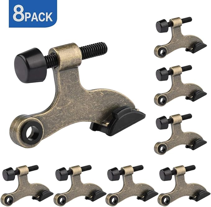 HOMOTEK 8 Pack Hinge Pin Antique Brass Door Stopper, Adjustable Deluxe Heavy - Image 7