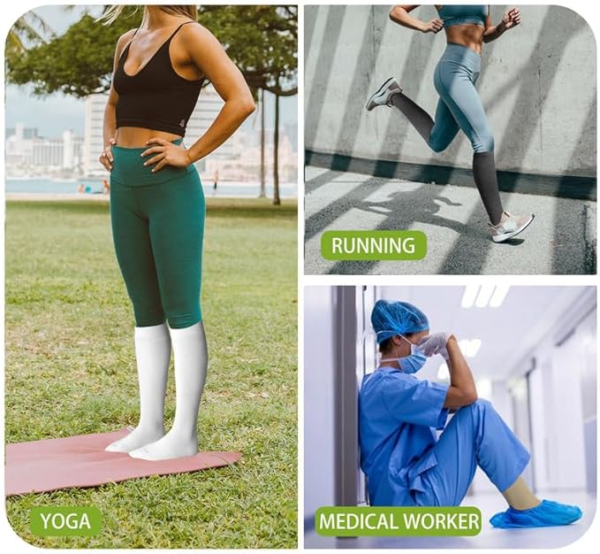 LEVSOX Compression Socks for Pregnant Women 20-30 mmHg Knee High Cute Funny - Image 7