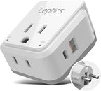 Ceptics Germany, Korea Travel Plug Adapter Set, 20W PD & QC, Safe Dual USB & by Ceptics