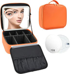 Travel Makeup Bag with LED Mirror and 10x magnifying glass with 3 Lighted by Unknown