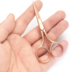 Multicolor Professional Grooming Scissors for Personal Care Facial Hair Removal and Ear Nose Eyebrow Trimming Stainless Steel Fine Straight Tip Scissors 3.9 Inch (Rose Gold)