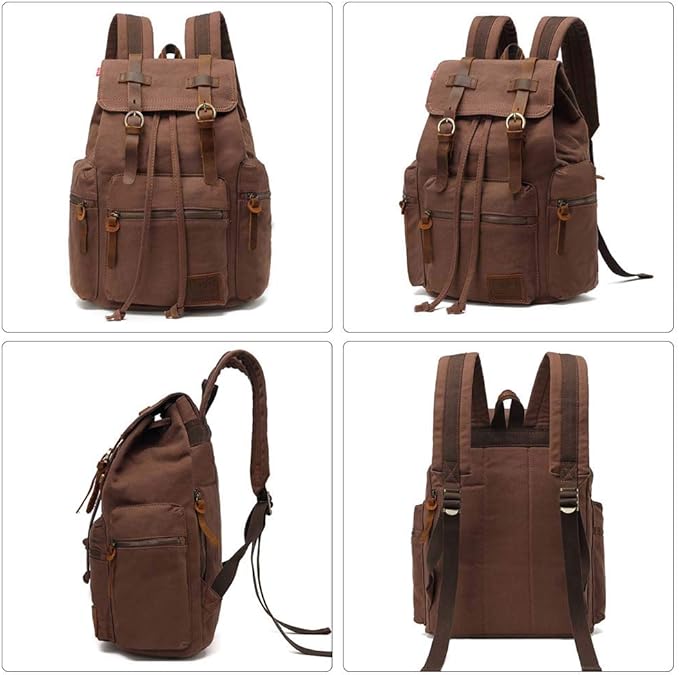 AUGUR High Capacity Canvas Vintage Backpack - Image 4