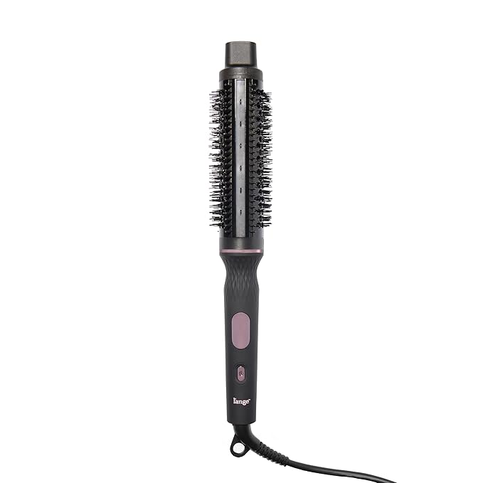L'ANGE HAIR GlamWave Infrared Thermal Ionic Brush | 38mm Heated Round Thermal Brush for Volume and Curls | Reduces Frizz | Adds Shine | Smooth Styling Tool for All Hair Types (Black)
