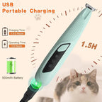 Professional Dog & Cat Trimmer - Quiet Electric Pet Grooming Kit for Ears/Eyes/Paws with LED Light - Cordless Battery-Powered Fur & Nail Clipper for Small/Large Breeds(Blue)