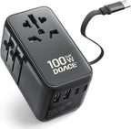 DOACE Universal Travel Adapter, 100W GaN 3.0 European Travel Plug Adapter by DOACE