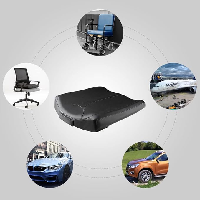 Leather Car Memory Foam Heightening Seat Cushion - Image 8