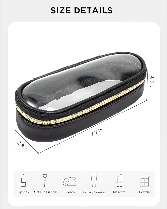 Clear Makeup Bag Small, TSA Approved Portable Toiletry Bag - Image 5