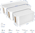 Chouky Cable Organizer Box Set of Three, Power Cover Cord Holder Surge Protector - Image 2
