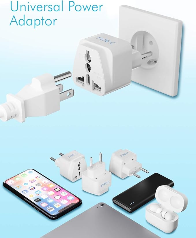 Ceptics European Travel Plug Adapter, Universal to European EU, Power Charge - Image 4