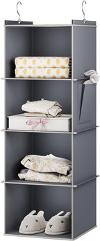 YOUDENOVA Hanging Closet Organizer, 4-Shelf Closet Hanging Storage Shelves by YOUDENOVA