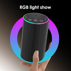 Waterless Essential Oil Diffuser, 7 Colors LED Light, Battery Powered Mini Scent Air Machine, Aromatherapy Mist Diffuser for Home Room Car Office，Black Aluminum Alloy