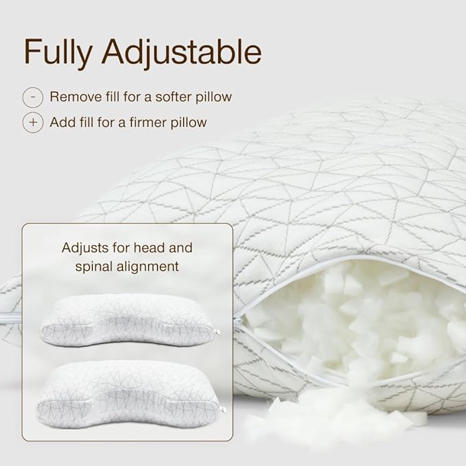 Coop Home Goods Original Cut-Out Adjustable Pillow, King Size Bed Pillows - Image 2