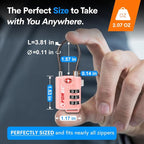 Forge TSA Approved Cable Luggage Locks, 2 Pink Locks, Re-settable Combination - Image 3