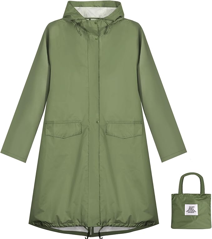 ANYOO Waterproof Rain Poncho Lightweight Reusable Hiking Hooded Coat Jacket by Anyoo