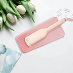 2 Heat Resistant Silicone Mat with Hanging Hole, Straightener Heat Resistant Travel Mat & Pouch for Curling Iron, Flat Iron and Other Hot Hair Styling Tools, 11 x 5 in, Pink