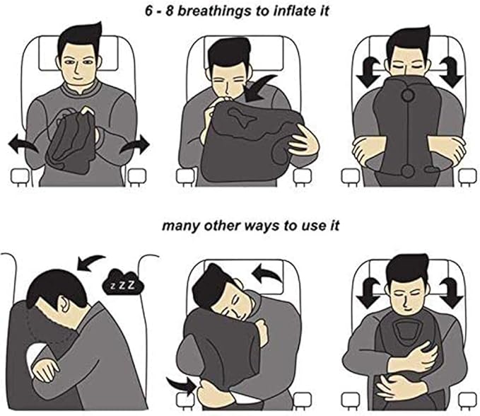 Inflatable Travel Pillow for Airplane, Neck Air Pillow for Sleeping to Avoid - Image 7