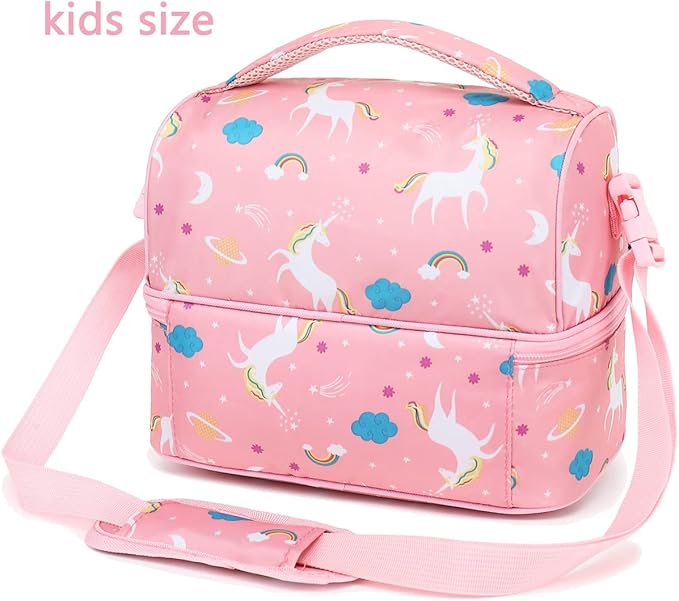 FlowFly Kids Double Decker Cooler Insulated Lunch Bag Large Tote - Image 6