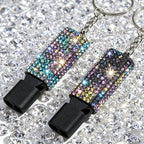 Three Tube Whistle Aluminum Alloy Survival Whistle for Outdoor Needs Sports Referee Emergency (black mix2pcs)
