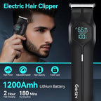5-in-1 Electric Beard Trimmer Body Hair Trimmer Kit, Professional Cordless Hair Clippers for Men Rechargeable, IPX7 Waterproof Mens Grooming Kit for Face, Mustache, Body, Nose, Gifts for Men (Black)