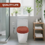Microfiber Elongated Toilet Seat Cover 19.5"x 15" Machine Washable Solid Toilet - Image 6