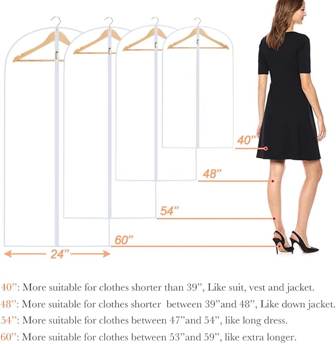 Garment Bags for Hanging Clothes Suit Bags for Closet Storage Clothes Storage - Image 2