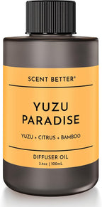Scent Better Yuzu Paradise Aroma Essential Oil Blend: Aromatherapy Blend of Yuzu, Citrus, and Bamboo for Ultrasonic Diffusers & Nebulizers (3.3 Fl Oz, 100 mL)