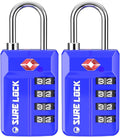 SURE LOCK TSA Approved 4-Digit Resettable Combination Luggage Locks by LOCKDEPOT