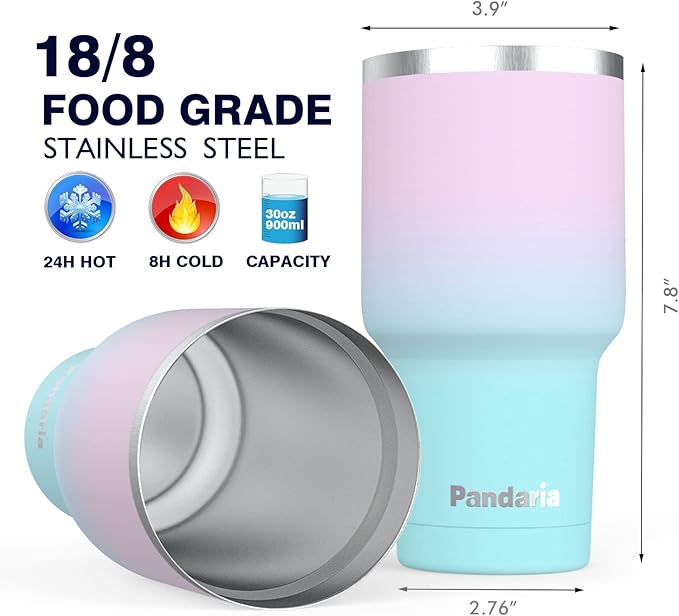 30 oz Leak Proof Tumbler with Straw, Stainless Steel Vacuum Insulated Tumbler - Image 4