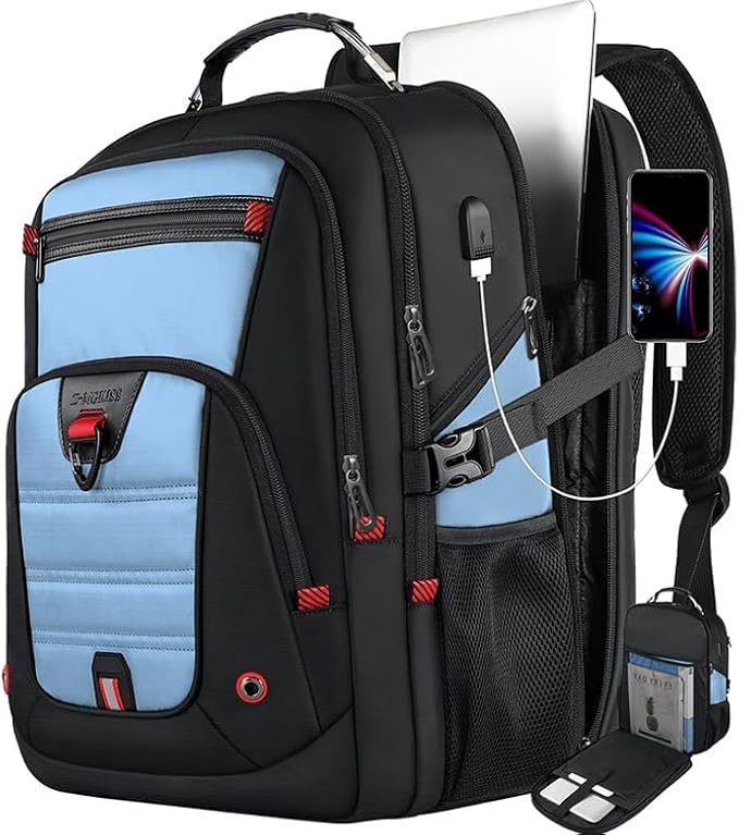 Z-MGKISS Big Backpack for Travel, 52L Large Anti-Theft Computer Backpack for - Image 2