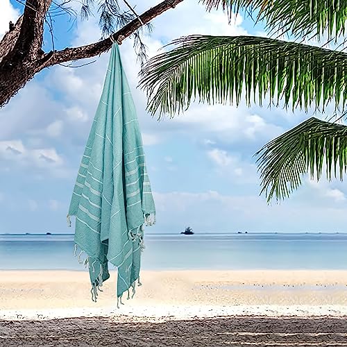 Cotton Turkish Beach Towels (39 x 72 inch ( Beach towel - 4 PACK ) / Aqua)