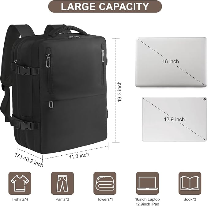 Travel Laptop Backpack with USB Charging Port Business Anti Theft Water - Image 6