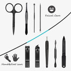 Manicure Set 9 in 1 Stainless Steel, Nail Clippers Scissors Pedicure Tools Kit - Image 5