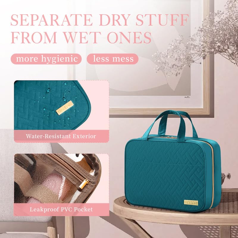 Hanging Travel Toiletry Bag Women Men Essentials Teal (Teal / Medium)