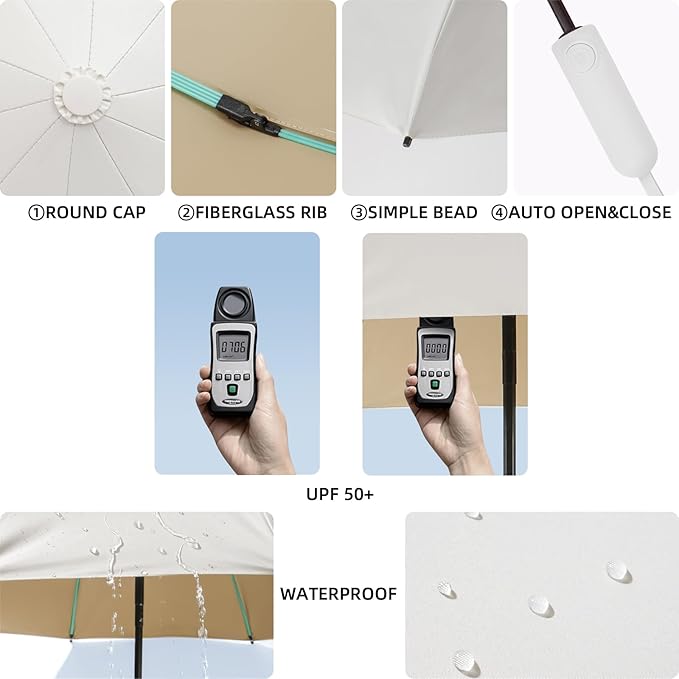 Folding Umbrella Anti-UV Compact Durable Folding Umbrella Auto Open Close - Image 7
