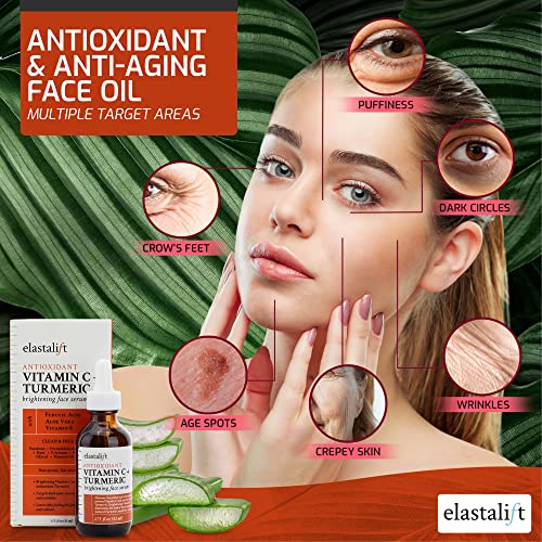 Concentrated Vitamin C + Turmeric Oil Anti Aging Facial Serum Skin Care Booster (1.75 Fl Oz (Pack of 1) / Vitamin C + Turmeric Serum)