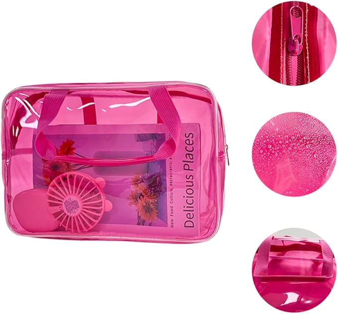 Travel Clear Waterproof PVC Bag, Toiletry Carry Pouch Makeup Artist Bag - Image 3