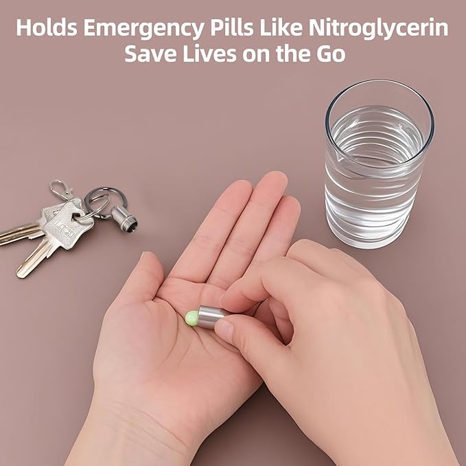 Titanium Keychain Pill Holder Waterproof Lightweight Portable Pocket Mini Pill - Image 6