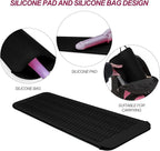2PCS Silicone Heat Resistant Mat Pouch for Hair Straightener, Curling Iron, Flat Iron and Hot Hair Tools Black