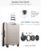 LUGGEX Checked Suitcase with Spinner Wheels, FLO5 Expandable Polycarbonate Hard - Image 6