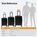 26 Inch Checked Luggage with Spinner Wheels, No Zipper Aluminum Frame Hard - Image 4