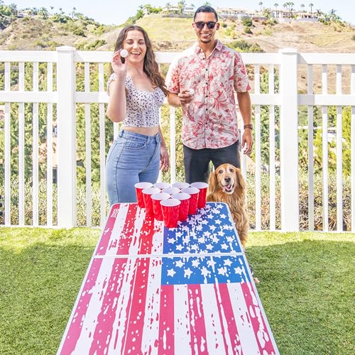 8 Foot Portable Beer Pong (8-Feet / American Flag)