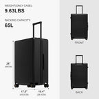 LEVEL8 Elegance Checked Luggage, 24 Inch Hardside Suitcase, Lightweight Matte - Image 8