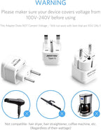 BESTEK European Travel Plug Adapter Set, Grounded Universal Power Plug Adapter - Image 5