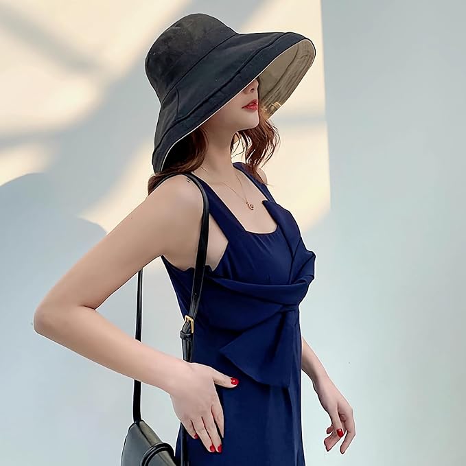 Women Wide Brim Sun Hats Metal Wired Edge Summer UV Protection Beach Fishing Hat - Image 5