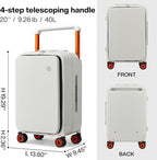 mixi Carry On Luggage Wide Handle Luxury Design Rolling Travel Suitcase PC - Image 3
