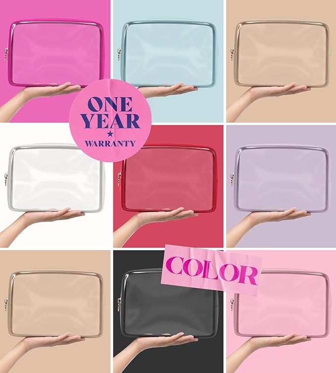 Clear Makeup Bag Zipper Pouch, Transparent Cosmetic Case Organizer, TSA - Image 5